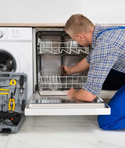 technician fixing a dishwasher repair mount pleasant